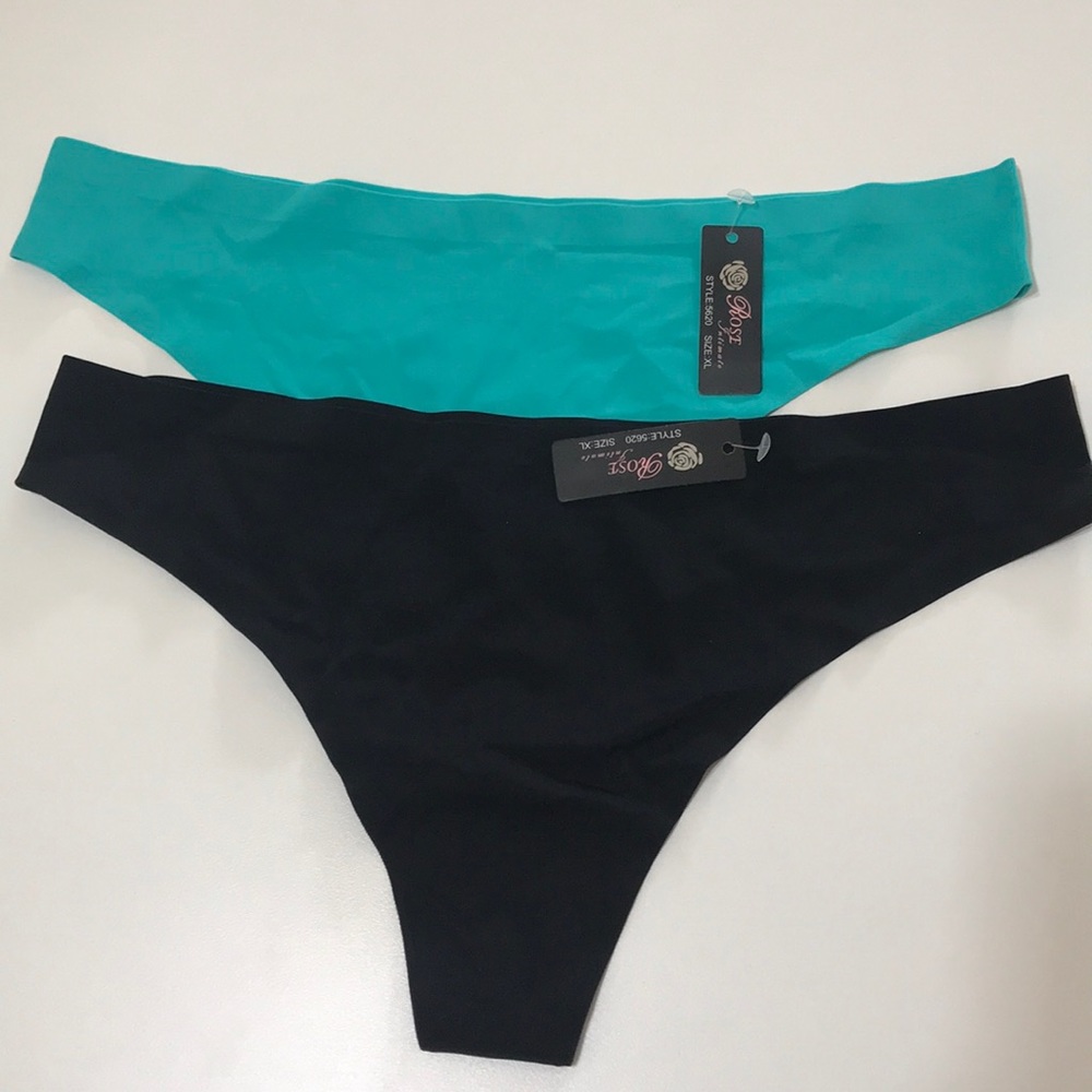 2pc Black & blue seamless Thong P7- 19